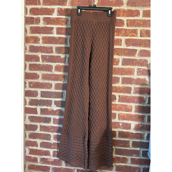 Veiled Vanessa Diamond Knit Wide Leg Pants -‎ Dark Brown small - Picture 3 of 9